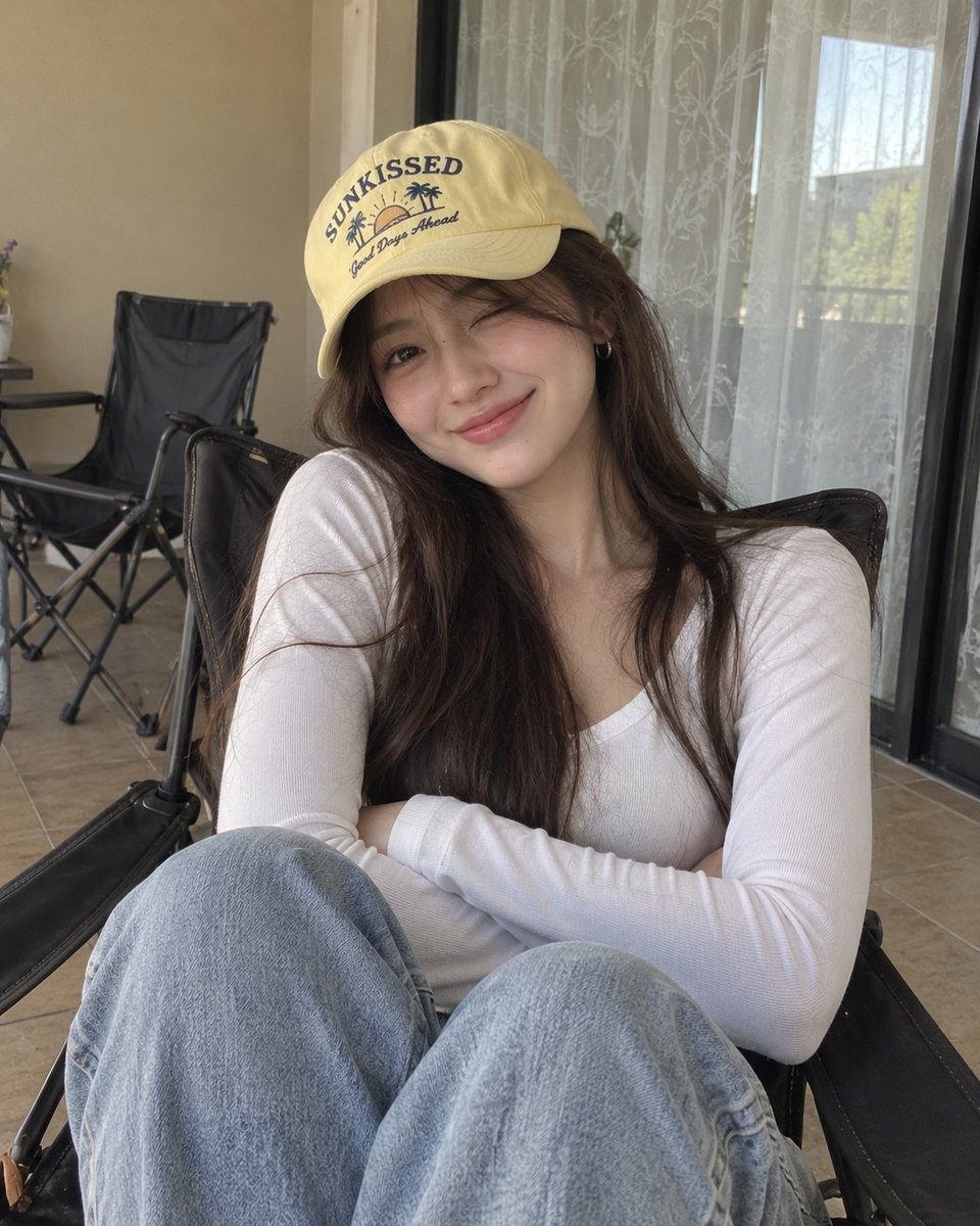 精选 Ultra-realistic casual portrait of a young woman sitting comfortably in a